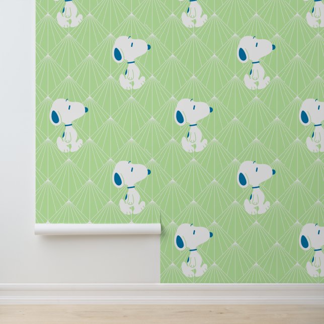Erdnüsse | Snoopy Green Deco Dreams Muster Tapete (Anwendung)
