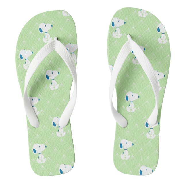 Erdnüsse | Snoopy Green Deko Dreams Pattern Flip Flops (Fußbett)
