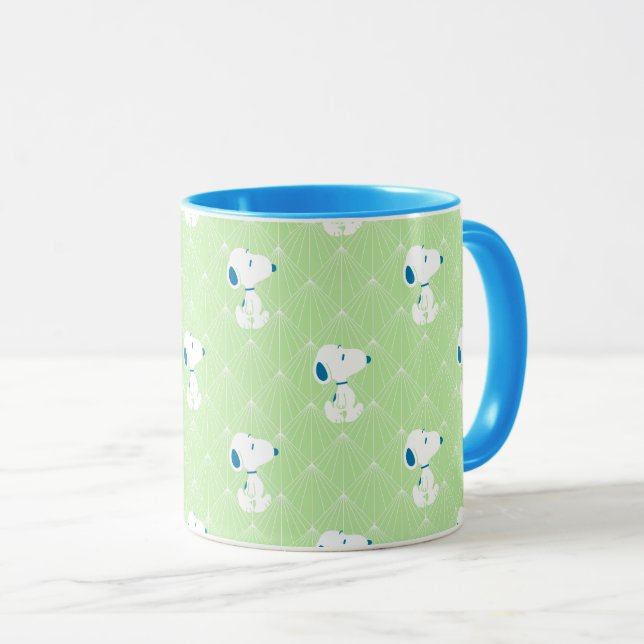 Erdnüsse | Snoopy Green Deko Dreams Pattern Tasse (VorderseiteRechts)