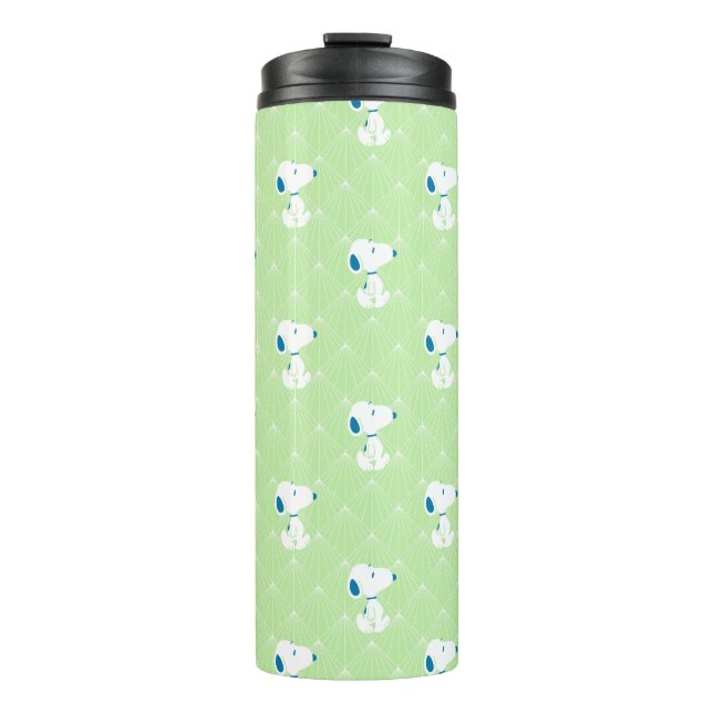 Erdnüsse | Snoopy Green Deko Dreams Pattern Thermosbecher (Vorderseite)
