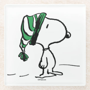 Erdnüsse   Snoopy Green Snow Cap Glasuntersetzer