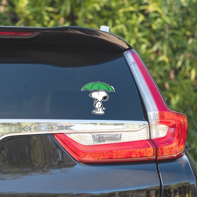 Erdnüsse | Snoopy Green Umbrella Aufkleber (Auto Seite)