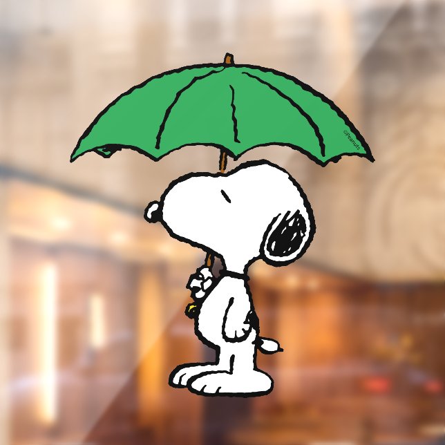 Erdnüsse | Snoopy Green Umbrella Fensteraufkleber (Blatt 2)