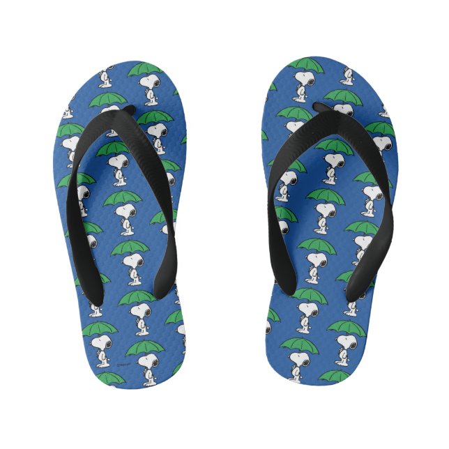 Erdnüsse | Snoopy Green Umbrella Kinderbadesandalen (Fußbett)