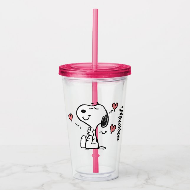 Erdnüsse | Snoopy Hearts Acryltrinkbecher (Vorderseite)