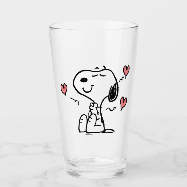 Erdnüsse | Snoopy Hearts Glas (Vorderseite)
