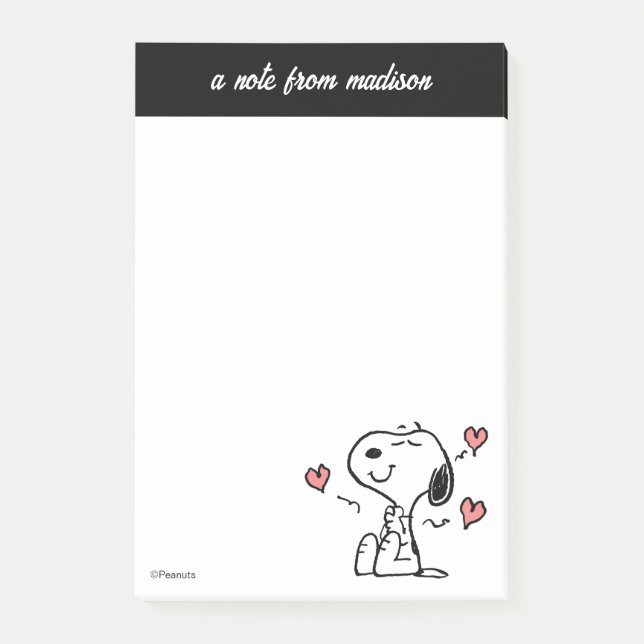 Erdnüsse | Snoopy Hearts Post-it Klebezettel (Vorderseite)