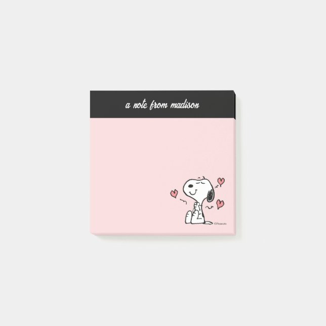 Erdnüsse | Snoopy Hearts Post-it Klebezettel (Vorderseite)
