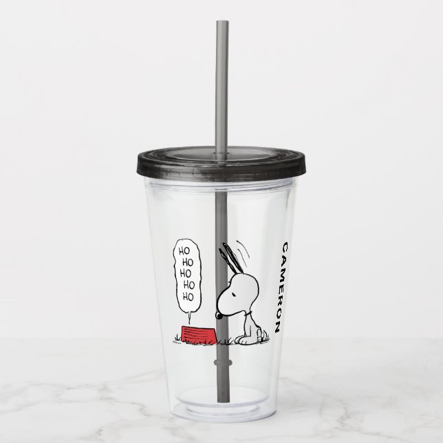 Erdnüsse | Snoopy Ho Ho Ho Food Disc Acryltrinkbecher (Vorderseite)