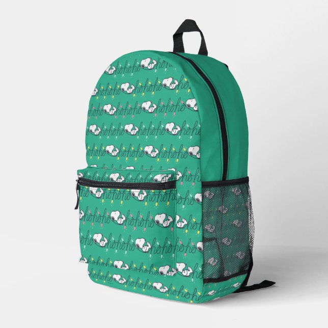 Erdnüsse | Snoopy Ho Ho Ho Weihnachtsmuster Bedruckter Rucksack (Rückseitige Ecke Rechts)