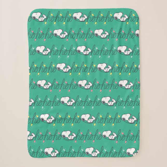 Erdnüsse | Snoopy Ho Ho Ho Weihnachtsmuster Sherpadecke (Vorderseite)