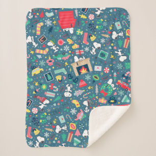 Erdnüsse Snoopy Holiday Pattern Sherpadecke
