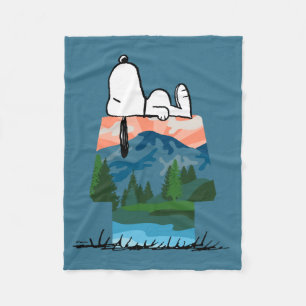 Erdnüsse   Snoopy Hund Sonnenuntergang Ansicht Fleecedecke