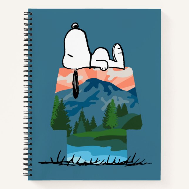 Erdnüsse | Snoopy Hund Sonnenuntergang Ansicht Notizbuch (Vorderseite)