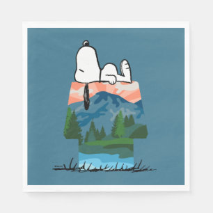 Erdnüsse Snoopy Hund Sonnenuntergang Ansicht Serviette