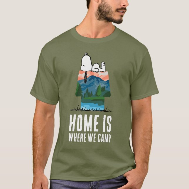 Erdnüsse | Snoopy Hund Sonnenuntergang Ansicht T-Shirt (Vorderseite)