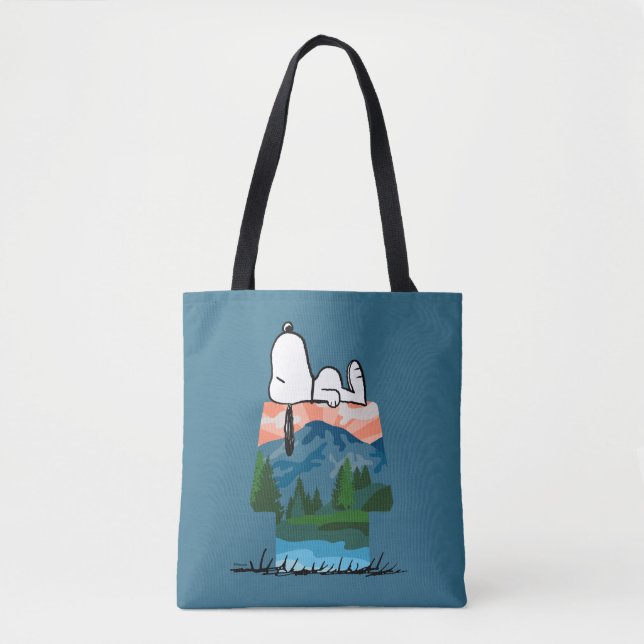 Erdnüsse | Snoopy Hund Sonnenuntergang Ansicht Tasche (Vorderseite)