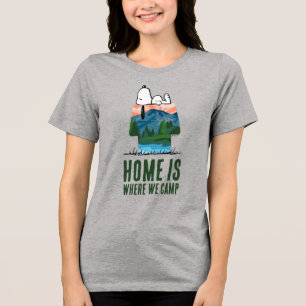 Erdnüsse Snoopy Hund Sonnenuntergang Ansicht Tri-Blend Shirt