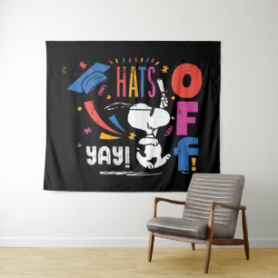 Erdnüsse Snoopy Hut Ab Für Dich Abschluss Gratulie Wandteppich