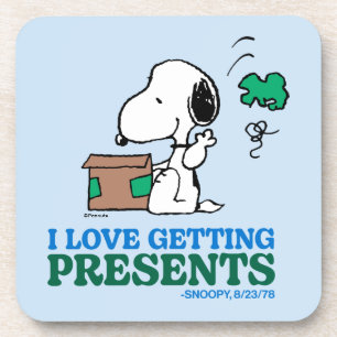 Erdnüsse Snoopy I Liebe Anbringen von Geschenken Getränkeuntersetzer