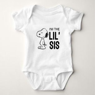 Erdnüsse Snoopy   Ich bin die kleine Schwester Baby Strampler