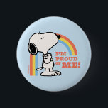 Erdnüsse | Snoopy Ich bin stolz auf mich Button<br><div class="desc">Karo dieses lustige Design von Peanuts mit Snoopy.</div>