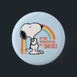 Erdnüsse | Snoopy Ich bin stolz auf mich Button<br><div class="desc">Karo dieses lustige Design von Peanuts mit Snoopy.</div>