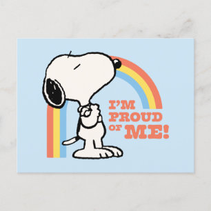 Erdnüsse Snoopy Ich bin stolz auf mich Postkarte