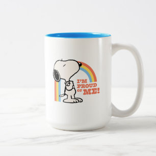 Erdnüsse   Snoopy Ich bin stolz auf mich Zweifarbige Tasse