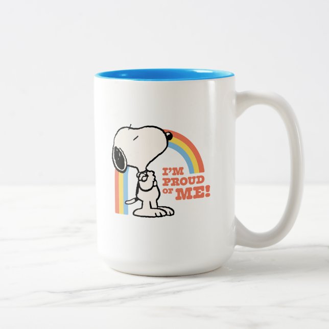Erdnüsse | Snoopy Ich bin stolz auf mich Zweifarbige Tasse (Rechts)