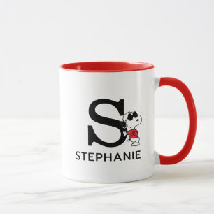 Erdnüsse   Snoopy "Joe Cool"   Name & Monogramm S Tasse
