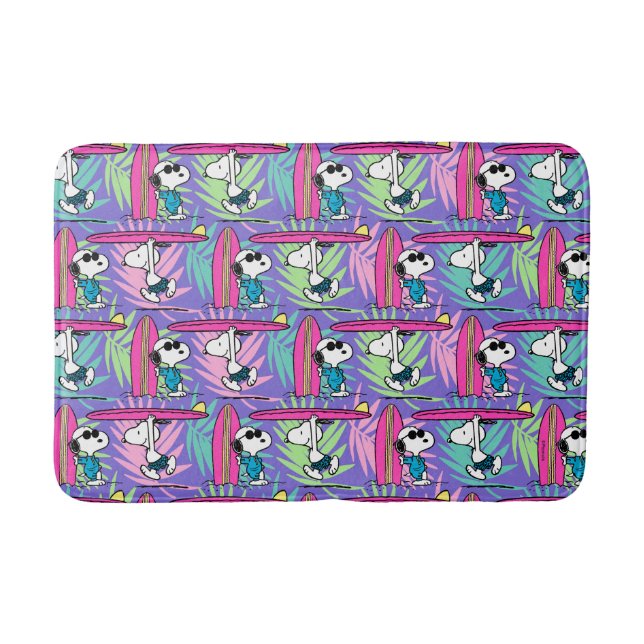 Erdnüsse | Snoopy Lila Surfmuster Badematte (Vorderseite)