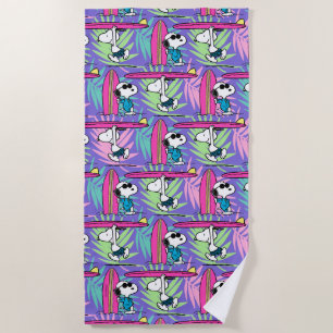 Erdnüsse Snoopy Lila Surfmuster Strandtuch