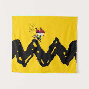 Erdnüsse   Snoopy & Linus Schlittenfahrt Wandteppich