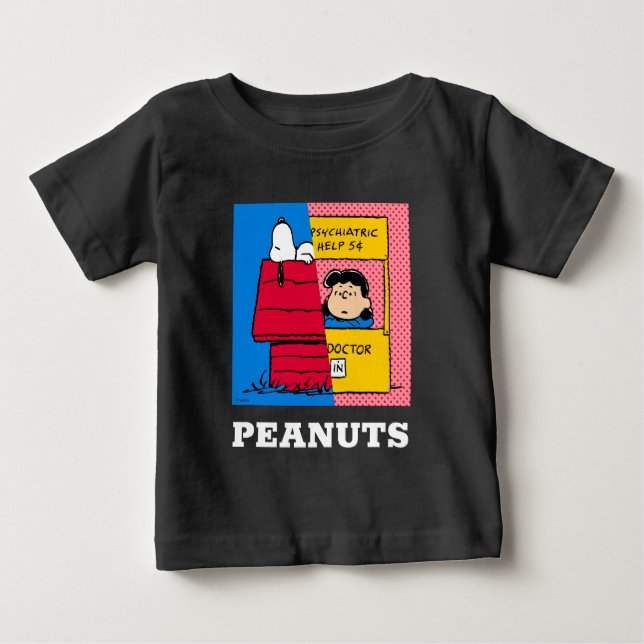 Erdnüsse | Snoopy & Lucy Half & Half Baby T-shirt (Vorderseite)