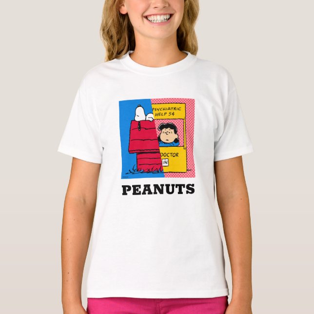 Erdnüsse | Snoopy & Lucy Half & Half T-Shirt (Vorderseite)
