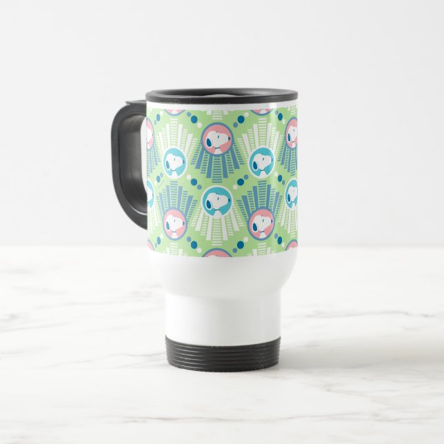 Erdnüsse | Snoopy Mint Green Deko Dreams Pattern Reisebecher (Vorderseite Links)
