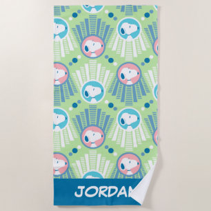 Erdnüsse Snoopy Mint Green Deko Name hinzufüge Strandtuch