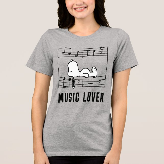 Erdnüsse | Snoopy Musical Notes Tri-Blend Shirt (Vorderseite)
