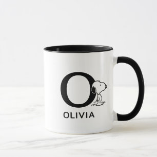 Erdnüsse   Snoopy Name & Monogram O Tasse