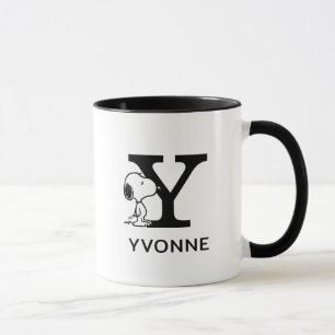 Erdnüsse Snoopy Name & Monogram Y Tasse