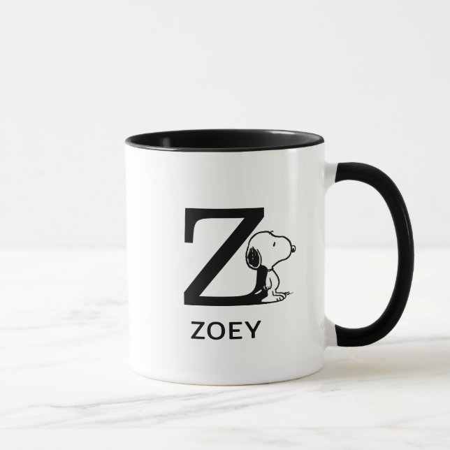 Erdnüsse | Snoopy Name & Monogram Z Tasse (Rechts)