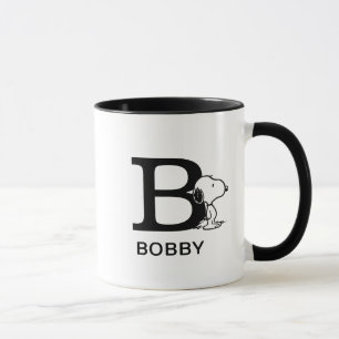 Erdnüsse Snoopy Name & Monogramm B Tasse