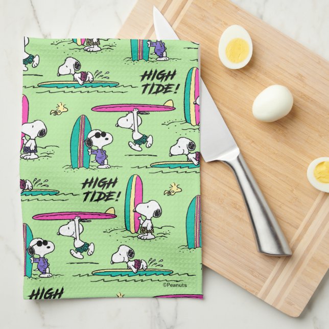 Erdnüsse | Snoopy Ocean High Tide Muster Geschirrtuch (Viertel Falte)