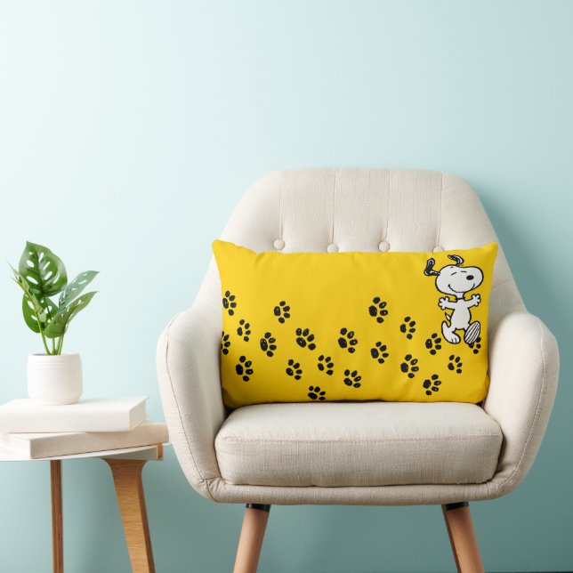 Erdnüsse | Snoopy Paw Druckweg Lendenkissen (Stuhl )