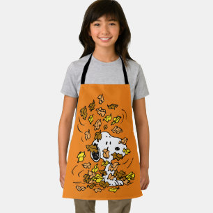 Erdnüsse   Snoopy Pile von Blätter Schürze