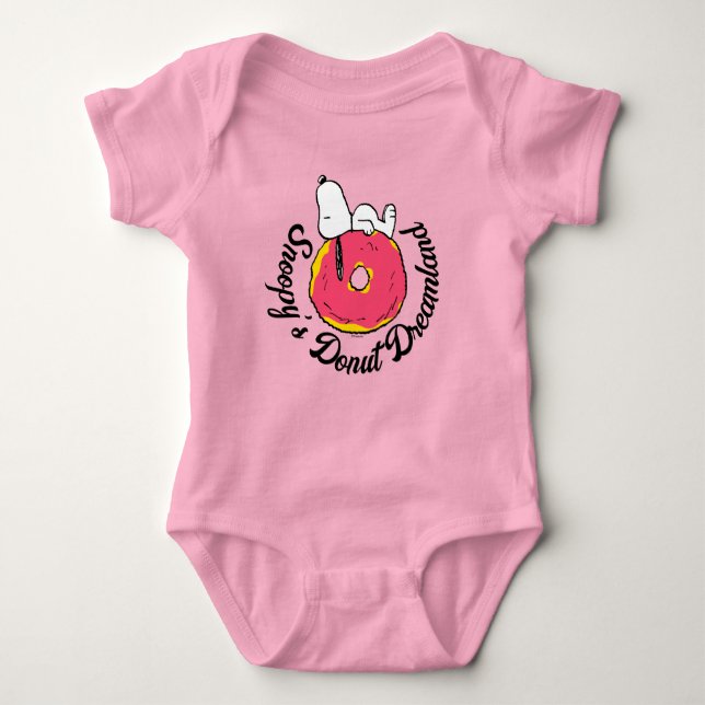 Erdnüsse | Snoopy Pink Donut Baby Strampler (Vorderseite)