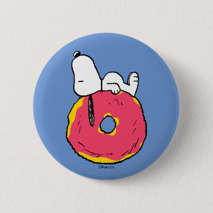 Erdnüsse   Snoopy Pink Donut Button
