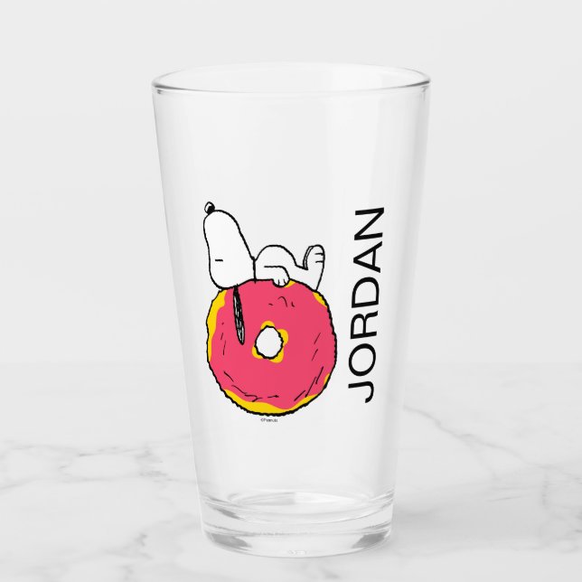 Erdnüsse | Snoopy Pink Donut Glas (Vorderseite)