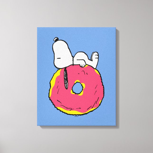 Erdnüsse | Snoopy Pink Donut Leinwanddruck (Vorderseite)